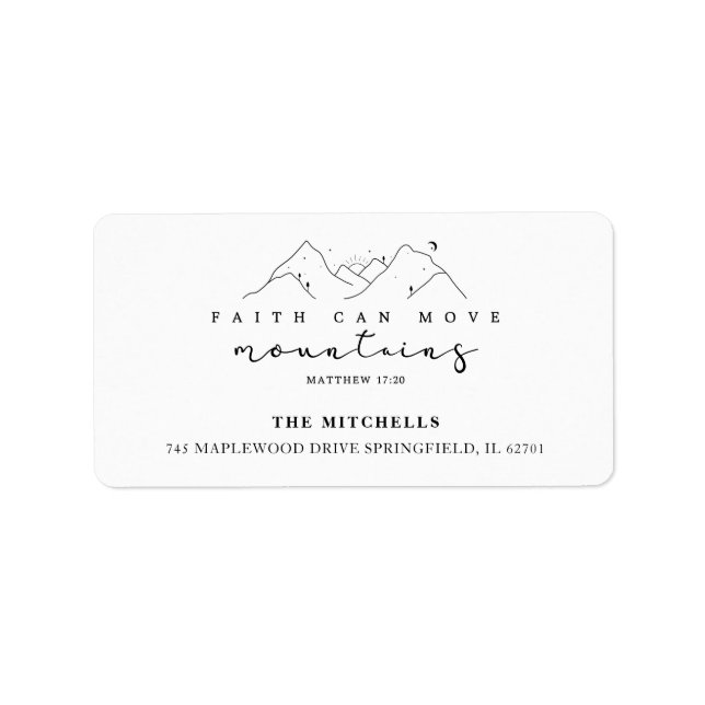 Etiqueta Modern Boho Faith Move Montanhas Personalidades Re (Frente)