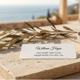 Etiqueta Modern Brush Handwritten Return Address Label