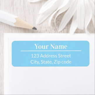 Etiqueta Modern Chic Light Pastel Blue Name Mail Addressed