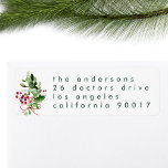 Etiqueta Modern Christmas Greenery Holiday Return Address<br><div class="desc">Modern Christmas Greenery Holiday Return Address Label</div>
