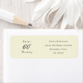 Etiqueta Modern Elegant 60th Birthday Address