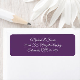 Etiqueta Modern Elegant Deep Plum Purple Return Address