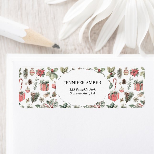 Etiqueta Modern Festive Holiday Simple Rustic Boho (Insitu)