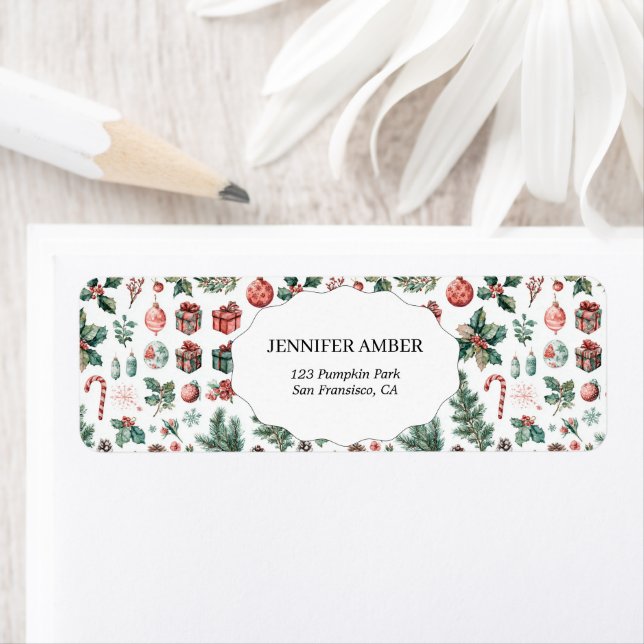 Etiqueta Modern Festive Holiday Simple Rustic Boho (Insitu)