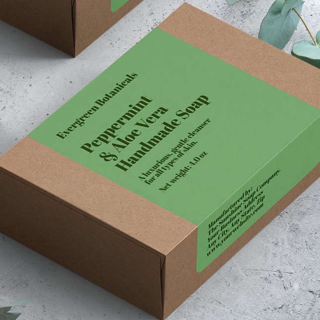 Etiqueta Modern Green Soap Packaging Label (Criador carregado)