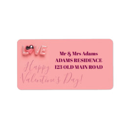 ETIQUETA MODERN HEART PINK VALENTINES DAY