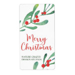 Etiqueta Modern Holly Company Christmas<br><div class="desc">These festive gift tags with a watercolor greenery with red holly berries,  Merry Christmas and your company name would be perfect for sticking onto your employee and customer Christmas gifts.  Get enough for all your presents this year.</div>