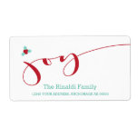 Etiqueta Modern, Holly & Joy<br><div class="desc">Joy! Holly Berries and Candy Canes address label. Full customization fun address label with "Joy" message and holly berry accents. Coordinating Christmas designs are available within our Joy! Candy Canes Collection at MetroEvents on Zazzle.</div>
