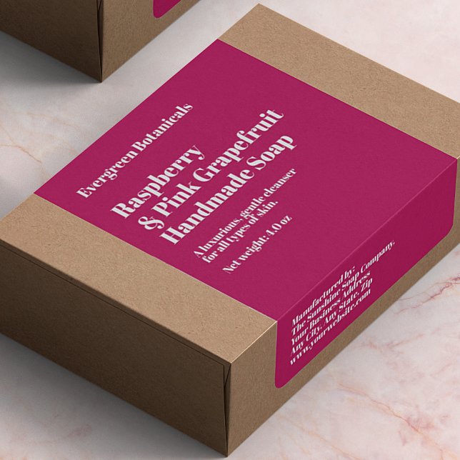 Etiqueta Modern Hot Pink Soap Packaging Label (Criador carregado)