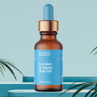 Etiqueta Modern Light Blue Cosmetics Dropper Bottle Label