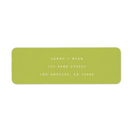 Etiqueta Modern Lime Green Wedding Return Address