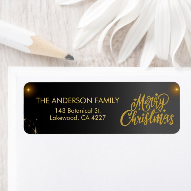 Etiqueta Modern Merry Christmas Address Label (Insitu)