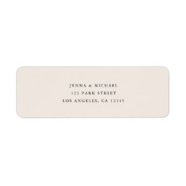Etiqueta Modern Minimal Beige Wedding Return Address
