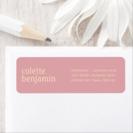 Etiqueta Modern Minimalist Pastel Pink & Pale Peach Address