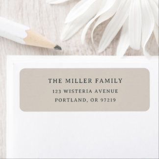 Etiqueta Modern Neutral Elegant Family Name Return Address