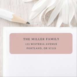 Etiqueta Modern Pink Elegant Family Name Return Address