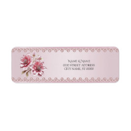 Etiqueta Modern Pink Flowers Return Address Label