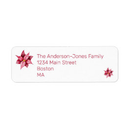 Etiqueta Modern Poinsettia Floral Return Address