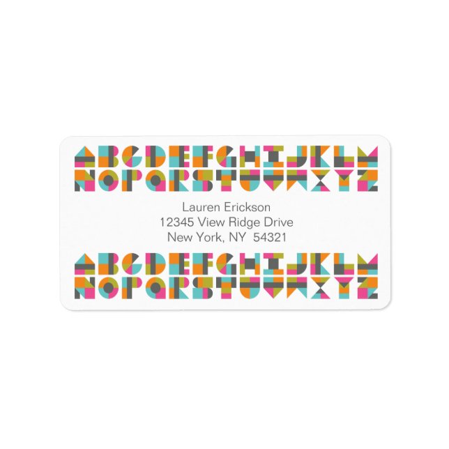 Etiqueta Modern Quilt Block Love Letters (Frente)