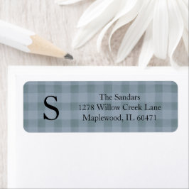Etiqueta Modern Rustic Plaid Return Address Labels