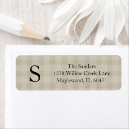 Etiqueta Modern Rustic Plaid Return Address Labels