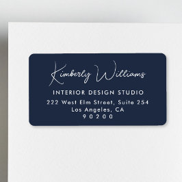 Etiqueta Modern Script Professional Business Return Address