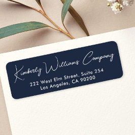 Etiqueta Modern Script Professional Business Return Address