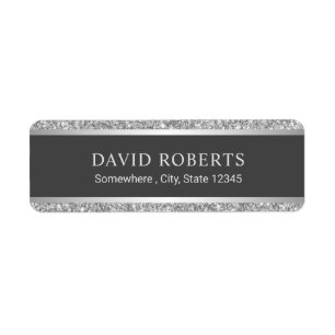 Etiqueta Modern Silver Glitter Professional