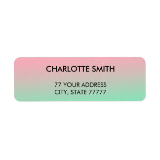 Etiqueta Modern Stylish Pink & Green Gradient Customizable 