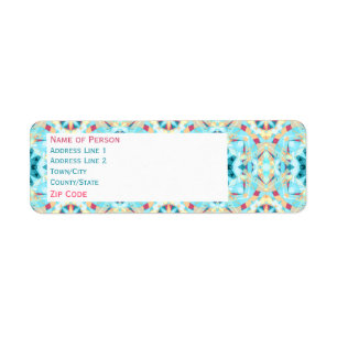 Etiqueta Modern Turquoise no endereço de devolução da Estre