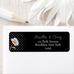 Etiqueta Modern Wedding Daisy Return Address Label