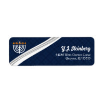 Modern White Menorah e Blue Hanukkah