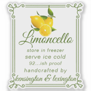 Etiqueta moderna clara da garrafa de Limoncello