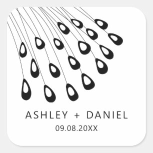 Etiqueta moderna da pena estilizado do pavão, Tag