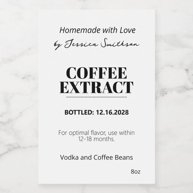 Etiqueta Moderna de Rótulo de Extrato de Café ZEX_ (Rótulo Único)