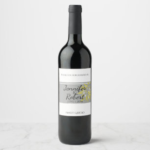 Etiqueta moderna do vinho da flor da prata e do