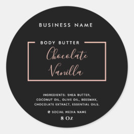 Etiqueta moderna minimalista de produtos negros