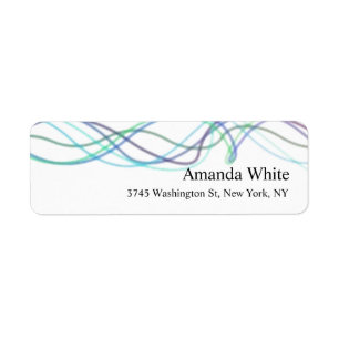 Etiqueta Moderno abstrato minimalista elegante branco azul