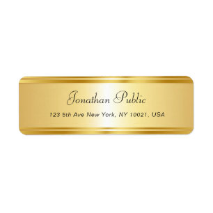 Etiqueta Moderno de Nome de Script de Modelo Dourado Elegan