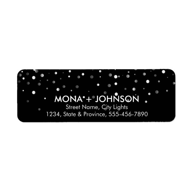 Etiqueta Moderno de Pontos de Confetti Glitter Dourado Pret (Frente)