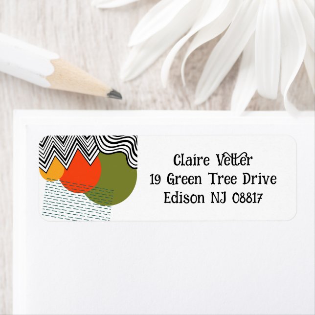 Etiqueta Moderno do Médio do século abstrato (Insitu)