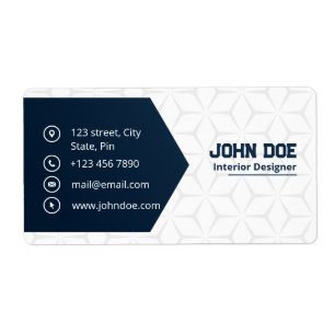 Etiqueta Moderno Elegante Azul e Branco Profissional