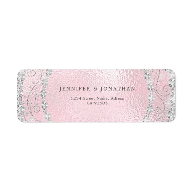 Etiqueta Moderno Elegante, cor-de-rosa-chic (Frente)