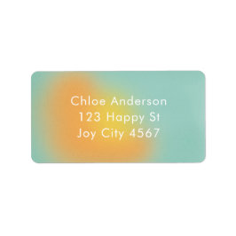 Etiqueta Moderno Gradient Colorido Ombré Mint Endereço Lara