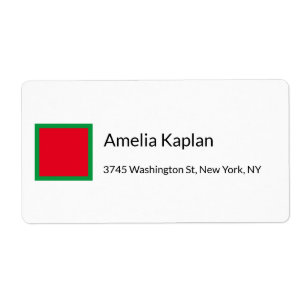 Etiqueta Moderno Minimalista Profissional Vermelho Verde Br