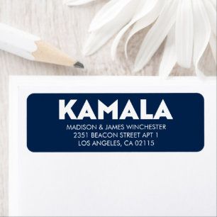Etiqueta Moderno tipografia do Kamala marinho branco person