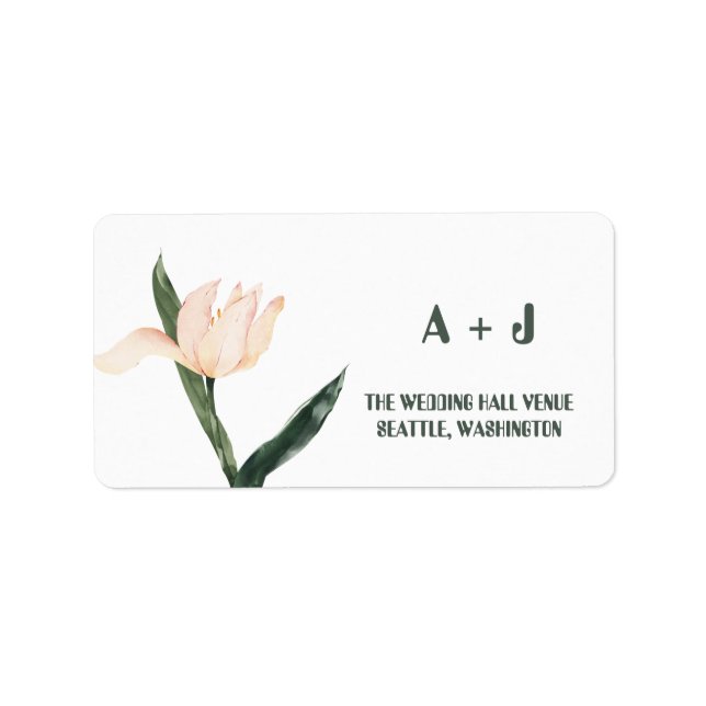 Etiqueta Modren blush pink floral  (Frente)