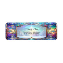 Moldura de Vidro Colorido Ornamentada Endereço de