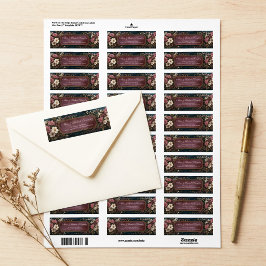 Etiqueta Moldura Dourada Vintage Texturizada Moody Plum