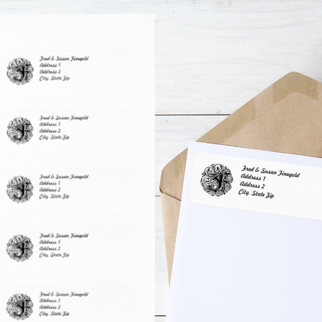 Etiqueta Monarchia "F" Address (Monarchia F Address Label)